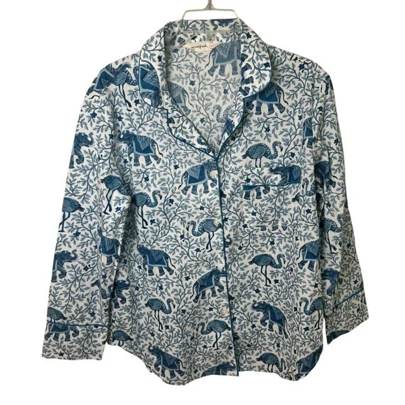 Printfresh Flamenco long sleeve Pajama Set in blue size small NEW - Picture 3 of 9